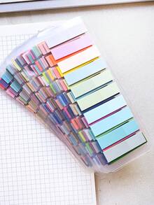 16 tipos, 200 etiquetas de índice por paquete, un total de 3200 etiquetas de plástico semi transparentes, N veces útiles para la clasificación de útiles escolares y de oficina, esenciales para la temporada de regreso a clases - Multicolor - Ver 3