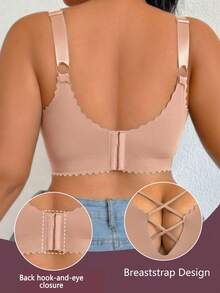 DesireSculpt Plus Size Wireless Bra - Apricot - View 2