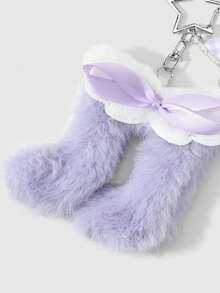ROMWE Kawaii Bộ 2 móc khóa hình hoạt hình dễ thương, tinh tế, mềm mại, đáng yêu, cao cấp, thuộc series lễ hội âm nhạc, màu tím + hồng, in hình ngôi sao hai mặt, nơ vải, cánh thiên thần bông xốp, biểu tượng âm thanh, acrylic hai màu kẻ caro, kim tuyến lấp lánh, thích hợp làm móc khóa túi xách, bộ kết hợp, phù hợp cho phụ nữ, bé gái, chị em gái, bạn gái, dùng hàng ngày, quà tặng ngày lễ. - Nhiều màu - 7 - Xem 10