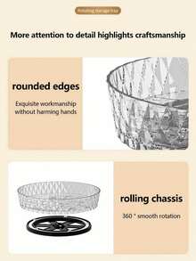 1pc Kitchen Rotating Shelf Multi-Functional Countertop Condiment Bottle, Soy Sauce, Vinegar Storage Rack, Fruit Tray 360° Rotating Storage Rack, Kitchen, Kitchen Accessories, Kitchen Organization And Tidying - Multicolor - View 7