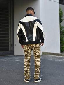 Devon Thys Pantalones Vaqueros De Camuflaje Con Flecos Creativos De Moda Para Hombre - Multicolor - Ver 5