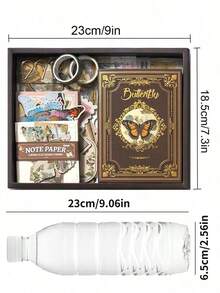 140 piezas Kit de suministros para scrapbooking, kit de scrapbooking estético vintage para diario de balas, papelería, cuaderno de cuadrícula A6, suministros de artesanía para diarios, regalo de artesanía de cumpleaños para amigos - marrón - Ver 11