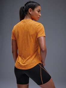 Powerista Women's Printed Minimalist Casual Short Sleeve Sports T-Shirt - Burnt Orange - View 2