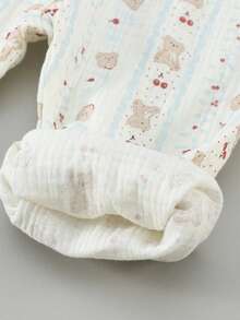 Baby Girls' 3 Pieces Set With Soft Muslin Polka Dot Print - Beige - View 3