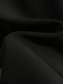 SHEIN Tall 女款時尚口袋裝飾收腰寬腿直筒褲，優雅百搭，適合高個女性 - 黑色 - 查看 6
