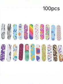 50 PCS Mixed Color Manicure Tools, Colorful Leopard Print 7-Sided Polishing Nail Files, Nail Edge Files, Sanding Shaping Polishing Strips, Suitable For Beginners And Nail Salons. - Multicolor - View 8