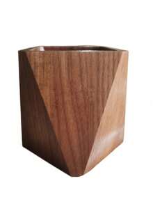 1pc Black Walnut Wood Pen Holder, Remote Control & Office Desk Storage Box, Rhombus & Square Pencil Cup, Pen Holder, Pencil Case, Office Decor, Crayon Holder, Pen Pots, Office Equipment, Desktop Organizer, Office Stationery, Marker Storage,Makeup Organizer,Organizer,Storage Organizer,Skin Care Organizer,Office Storage,Stationery Organiser,Nail Storage,Bedroom Decor - Multicolor - View 7