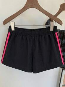 Comfortcana Quần short nữ kiểu dáng thường ngày, phối nhiều mảnh, đa năng cho trang phục hàng ngày. - màu đen - Xem 2