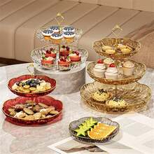 Giá đựng bánh cupcake 3 tầng, giá đỡ tròn nhiều tầng bằng nhựa, khay trưng bày bánh ngọt mini, trái cây, bánh quy, món tráng miệng cho tiệc trà, đám cưới, sinh nhật, màu xanh lá cây. - Nhiều màu - Xem 6