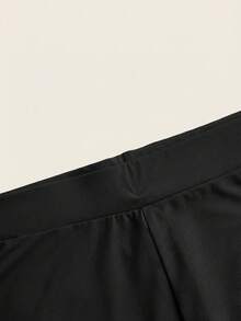 SHEIN EZwear Set 3 Potong Legging Pendek/Celana Pendek Ukuran Besar Warna Polos untuk Wanita - Hitam - View 5