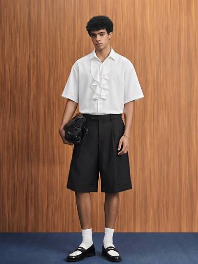 Manfinity Unisex Men's Fashionable Short Sleeve Shirt, Spring/Summer