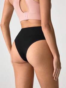 Set de 3 piezas de lencería interior femenina sin costuras de cintura alta - Multicolor - Ver 3