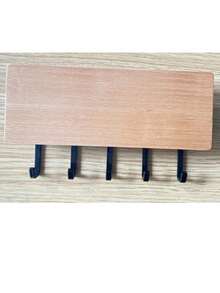 1pc Wall Mounted Key Holder Rack, Wooden Multi-Purpose Storage Organizer - Multicolor - View 11