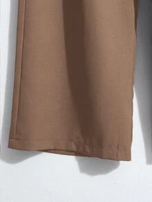 SHEIN Tall Pantaloni eleganti e versatili da donna con tasche decorative e vita svasata - Cammello - Visualizzare 6