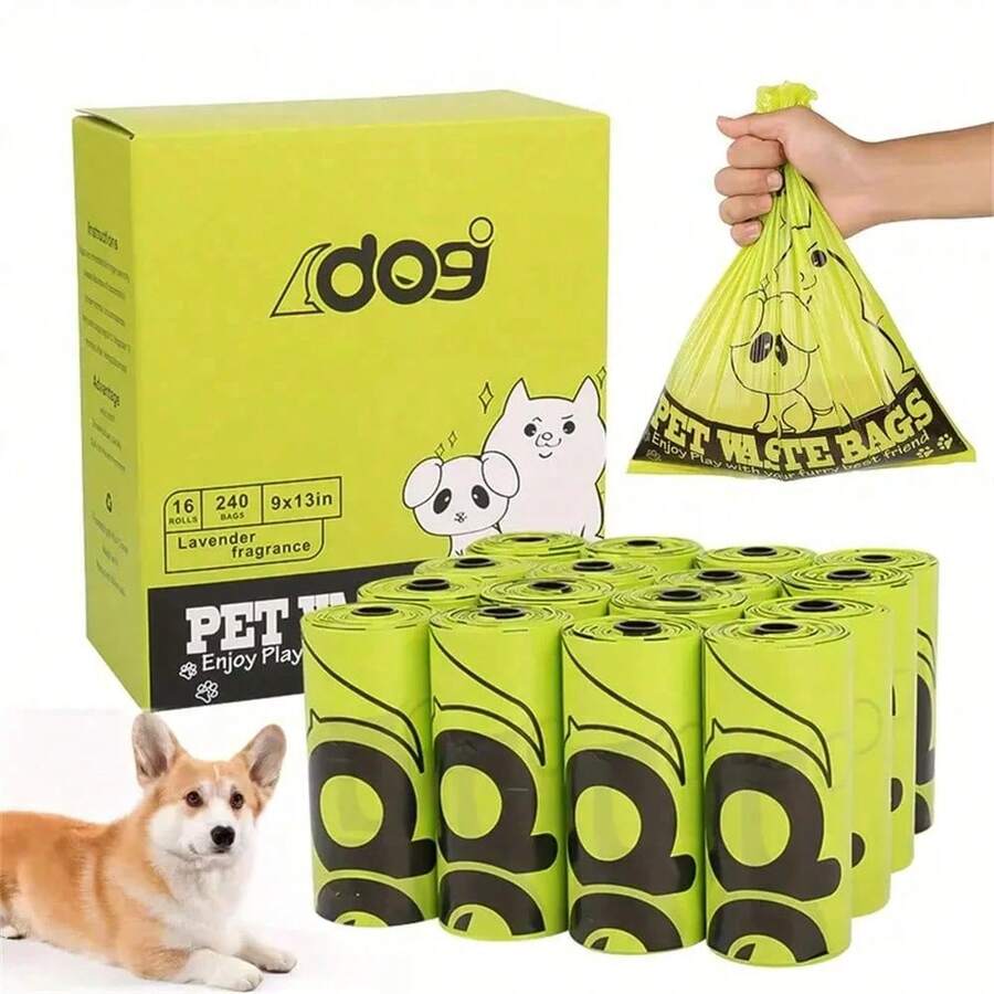 Extra Large Lavender Scented Bags, Thick Leak-Proof Pet Poop Bags For Animal Poop, Polyethylene Material, Green Suitable For Kittens, Puppies, Large Animals, Small Animals - Multicolor - View 1