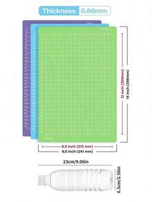 切割垫 8.5x12 英寸 For Joy Xtra 3 包可重复使用粘性（轻便、标准、强力）抓握板球切割垫替换粘合剂粘性访问返校、返校、学校用品 - 彩色 - 查看 14