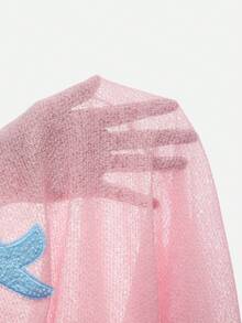 Swim Mod Women's Starfish Applique Fitted Camisole Dress Swimsuit Cover Up Beach Vacation 2 Pieces Set Hot Pink Aqua Blue Summer Tropical - Multicolor - View 17