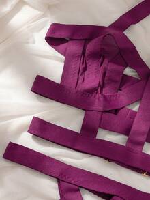 AltCore Conjunto De Lencería Sexy De Talla Grande De 4 Piezas Para Mujeres - Rojo violeta - Ver 8