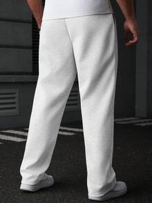 Manfinity Homme Men's Drawstring Waist Casual Everyday Sweatpants - Grey - View 2