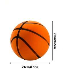 1pc Orange Indoor Silent Basketball With Silent Thump Sound (Includes Net Bag) - Brown - View 6