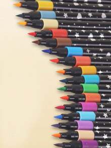 A Set Of 36/48/60 Glitter Pens, Shiny Soft-Tip Drawing Pens, Water-Based Ink Glitter Chalks, Metallic Glitter Chalks, And Exquisite Single-Tip Multi-Color DIY Brushes, Suitable For Graffiti, Painting Art, Glitter Art Handicrafts, Notebooks, Gifts, - Multicolor - View 8