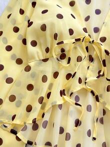 Soleia V-Neck Flare Sleeve Tie-Front Ruffle Hem Blouse - Multicolor - View 6