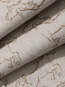Quần jeans nữ chất liệu cotton, in họa tiết toàn thân, thích hợp cho trang phục đi nghỉ mát mùa xuân và hè. - Màu Khaki - Xem 8