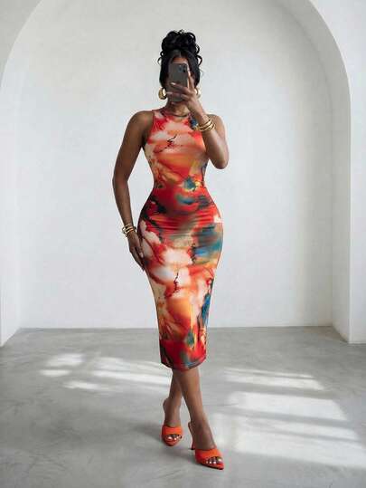 Slaydiva Lễ hội âm nhạc Xuân Hè mới Ngày lễ tình nhân Lễ Phục sinh Đám cưới Kỳ nghỉ theo mùa Kỳ nghỉ biển Thường ngày Thanh lịch Đi làm Trang phục hàng ngày Trang phục công sở Kỳ nghỉ Tiệc tùng Du thuyền Phong cách cơ bản Phong cách phổ biến Hẹn hò hàng ngày Cổ tròn Không tay Che phủ toàn thân Hoa nhiều màu sắc Phối hợp họa tiết Váy màu cam đỏ Váy ôm sát Váy chữ A Váy dài ngang gối cho nữ -B