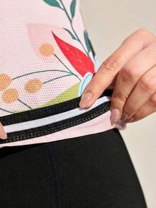 Exploreva 女士长袖碎花骑行服 - 淺粉色 - 查看 5