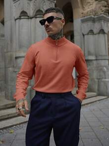 Artur Kramer 经典款男士百搭高领毛衣 - 棕色 - 查看 4