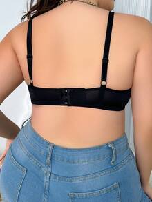 Wedaily 2 pezzi/set Reggiseno comodo con coppa sottile e arricciatura per donne taglia forte, canotta casual minimalista per uso quotidiano - Multicolore - Visualizzare 2