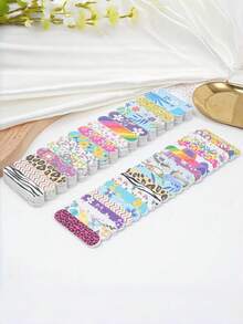 50 PCS Mixed Color Manicure Tools, Colorful Leopard Print 7-Sided Polishing Nail Files, Nail Edge Files, Sanding Shaping Polishing Strips, Suitable For Beginners And Nail Salons. - Multicolor - View 4