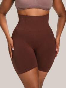 Barelissa Plus Size Shaping Shorts Seamless Tummy Control Pants - Coffee Brown - View 3