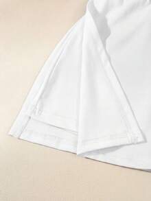 Everyssa Bộ đồ nữ in hình hiệp sĩ, gồm áo xếp ly và quần short, kiểu dáng thường ngày. - trắng - Xem 5