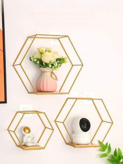 1 chiếc giá treo tường đa năng trang trí nhà cửa, dùng để treo cây xanh, đồ lặt vặt, làm thủ công, dùng cho phòng khách, phòng học, bằng kim loại, có kệ gỗ chịu lực, chắc chắn, kiểu retro.