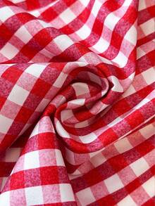 Resyla Quần short mùa hè mới, dễ thương, họa tiết kẻ caro, có dây rút, kiểu dáng rộng rãi, thoải mái, thích hợp mặc đi biển. - Nhiều màu - Xem 5