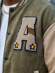 Devon Thys 男士长袖飞行员夹克 春秋季休闲情侣外套 - 綠色 - 查看 3