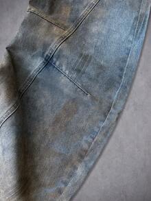 Manfinity LEGND Men's Vintage Washed Distressed Bootcut Jeans - Blue - View 6