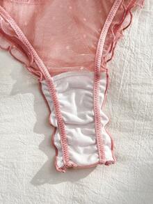 PetitDoll Set de 3 bragas y tangas con volantes y diseño sexy para mujer de talla grande - Multicolor - Ver 6