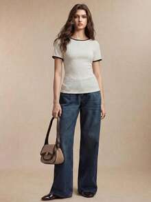 BizChic 可調節收腰修身 T-shirt，百搭夏季上衣，適合通勤、約會、日常、派對、婚禮賓客、日、畢業季、音樂節、度假、辦公室、外出、海灘、聚會、社交、假日、購物、下午茶、旅行 - 彩色 - 查看 4