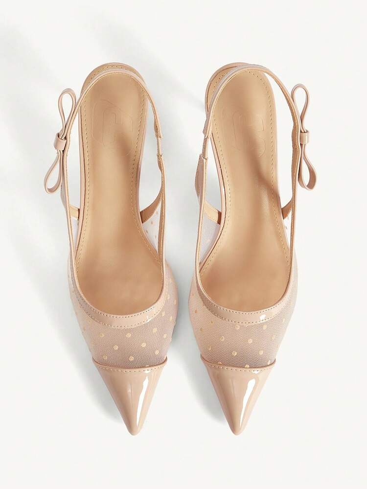 CUCCOO CHICEST Women's Simple Net Splicing High-Heeled Shoes