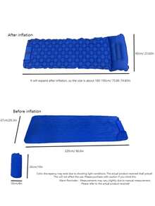 1个充气睡垫 - 超轻，内置脚踏气泵和收纳袋，单人使用，紧凑防水，带枕头，适合露营、背包旅行、徒步旅行、帐篷和自驾游。 - 彩色 - 查看 9