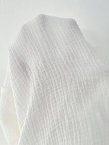 Isle Nomé White Women's Cute V Neck Blouse With Puff Short Sleeves And Ruffle Hem Regular Top - White - View 6
