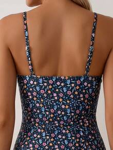 Swim Basics Women's Sexy One-Piece Random Leopard Print Deep V Spaghetti Strap Swimsuit - Multicolor - View 5
