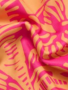 Swim Vcay Maillot de bain une pièce imprimé tout-sur-tout plissé pour femmes, convient pour les vacances à la plage, les fêtes de piscine, les fêtes de plage - Prune - Voir 7