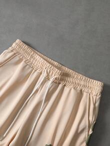 PAVTROS Men's Contrast Color Print Casual Shorts - Khaki - View 4