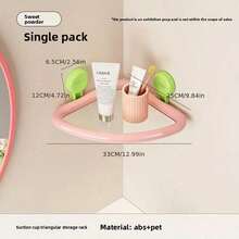 Joivida 1pc Dopamine Bathroom Shower Storage Rack For Household Use, Non Perforated Bathroom, Draining Wall Mounted Suction Cup Triangular Storage Rack, Bathroom Rack, Suitable For Bathrooms - Multicolor - View 11