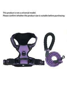 2pcs Reflective Dog Harness And 1.5m Leash Set, Breathable Pet Chest Strap Harness Suitable For Small/Medium/Large Dogs And Cats, Puppy Chest Strap And Leash Accessory Set - Purple - View 6