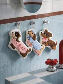 Joivida Dachshund Shaped Hanging Hand Towel - Absorbent Cartoon Dog Kitchen Towel With Hanging Loop, 3 Adorable Designs (Pink Sweater/Heart Bandana/Blue Coat), Quick-Dry Microfiber Towel For Bathroom & Kitchen, Decorative Pet-Themed Hand Towel, Thoughtful Gift For Friends & Family, Ideal For Dog Lovers & Home Decor Enthusiasts,Spring To Summer - hand towel - View 7