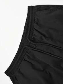 STYNVO 男士舒适斜纹布短袖拉链衬衫搭配抽绳松紧腰短裤，适合休闲度假、朋友聚会、派对、办公、商务等场合，尤其适合春夏季节。 - 黑色 - 查看 5